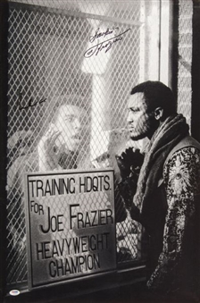 Muhammad Ali and Joe Frazier Signed 20 x 30 Photo 